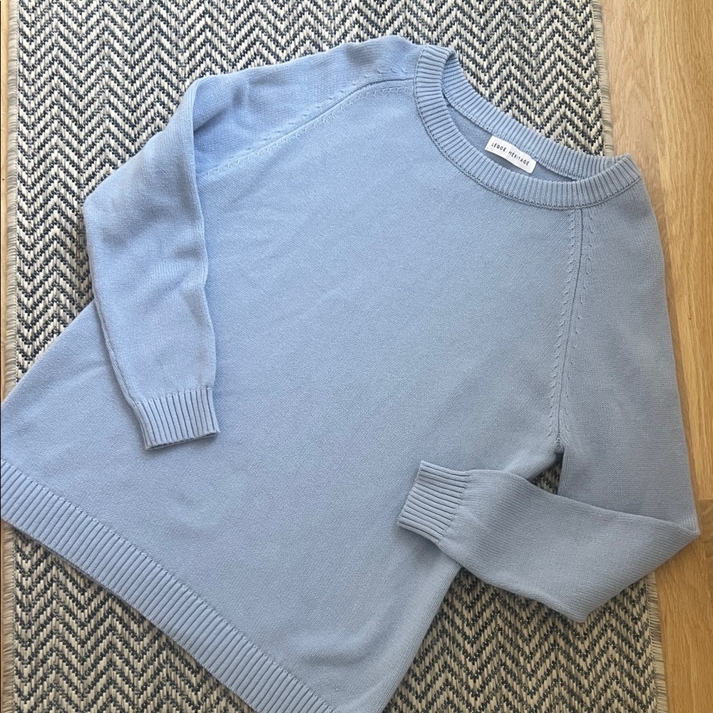 Legoe Heritage Cotton Soft Blue Crewneck Sweater